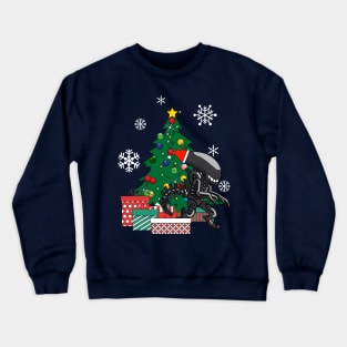 Alien Xenomorph Around The Christmas Tree Crewneck Sweatshirt